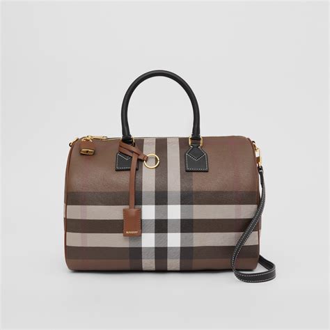 sac burberry bowling|Medium Check Bowling Bag in Dark birch brown .